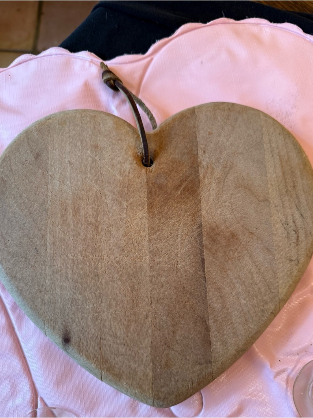 Heart-Shaped Wooden Cutting/Serving Board - Natural Wood